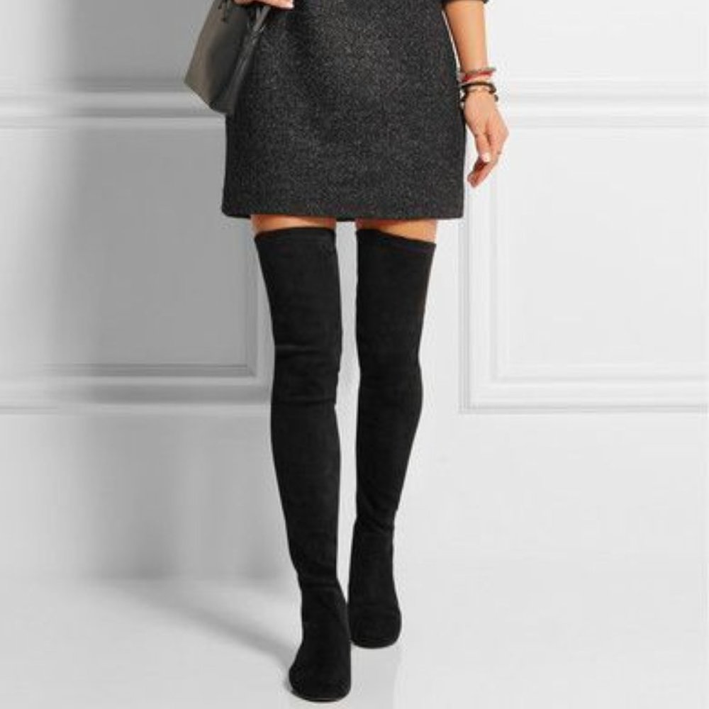 ISABEL MARANT ETOILE BRENNA THIGH BLACK SUEDE BOOT